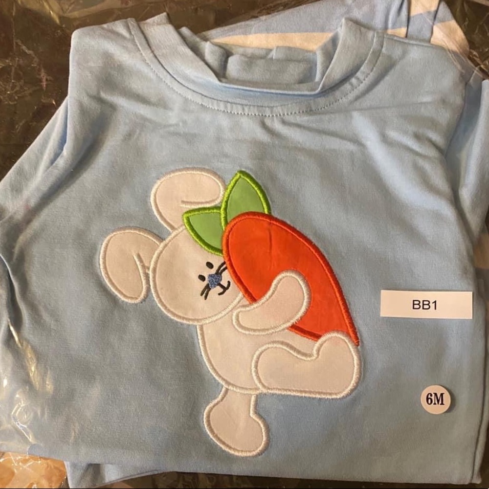 6m Appliqué Easter Outfit, Easter Bunny w/Carrot